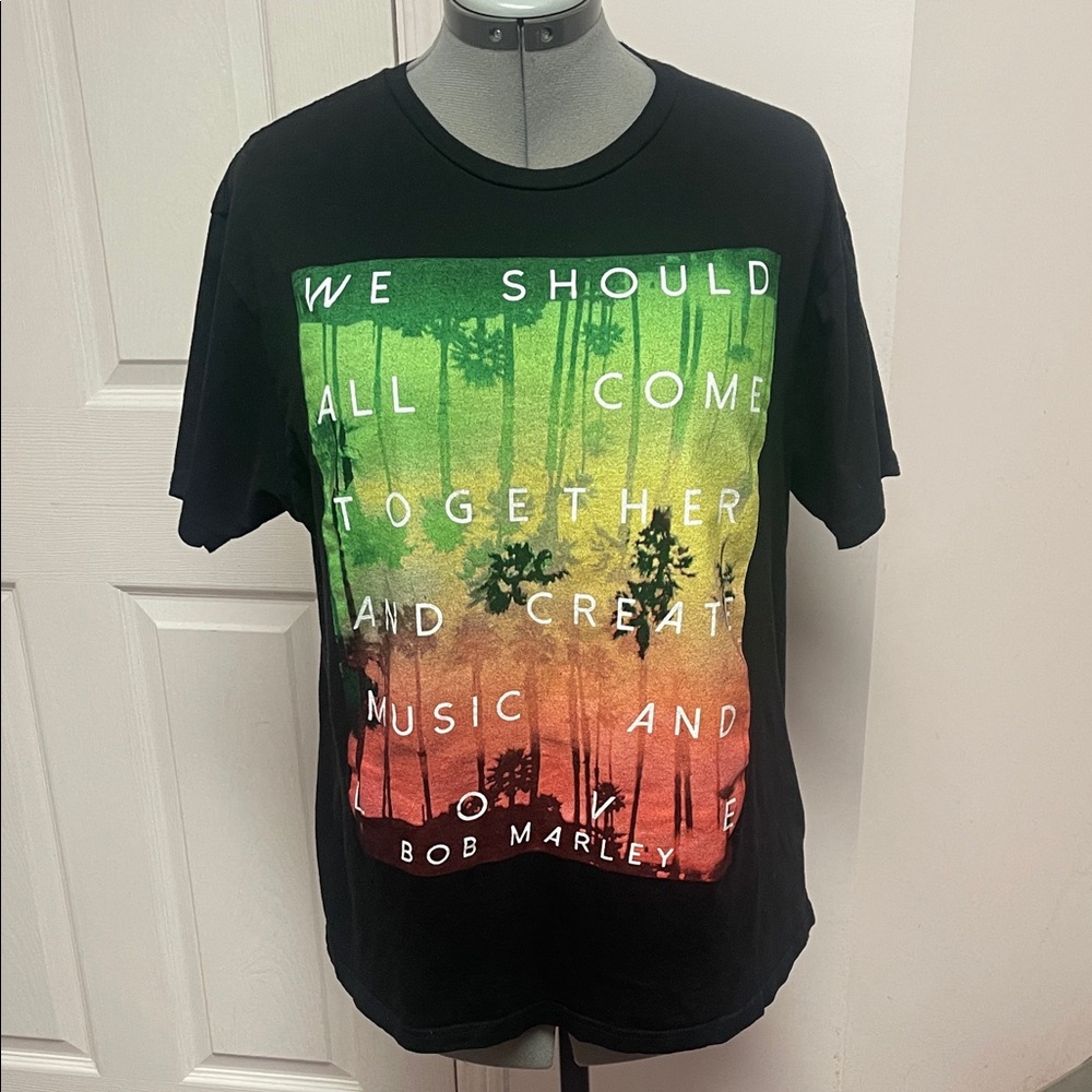 Bob Marley Graphic Tee with Sunset Design